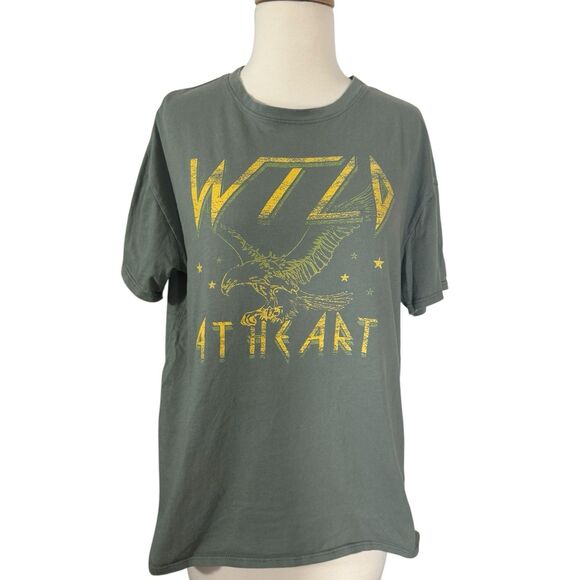 Wild At Heart Retro Green Oversized Center Seam Tee Size Sm - Picture 2 of 8